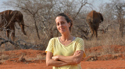 Lynn Von Hagen with elephants in Kenya