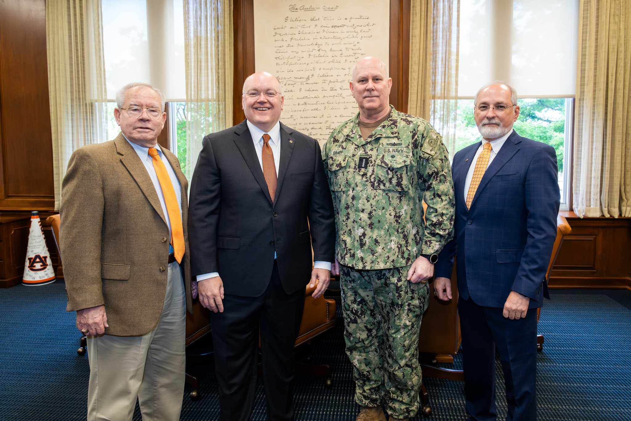 Lt. Gen. (retired) Ron Burgess, Christopher B. Roberts, Adm. Christopher W. Grady, and Steven Taylor
