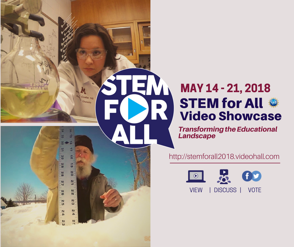 NSF Stem for All 2018 logo featuring images of scientists at work
