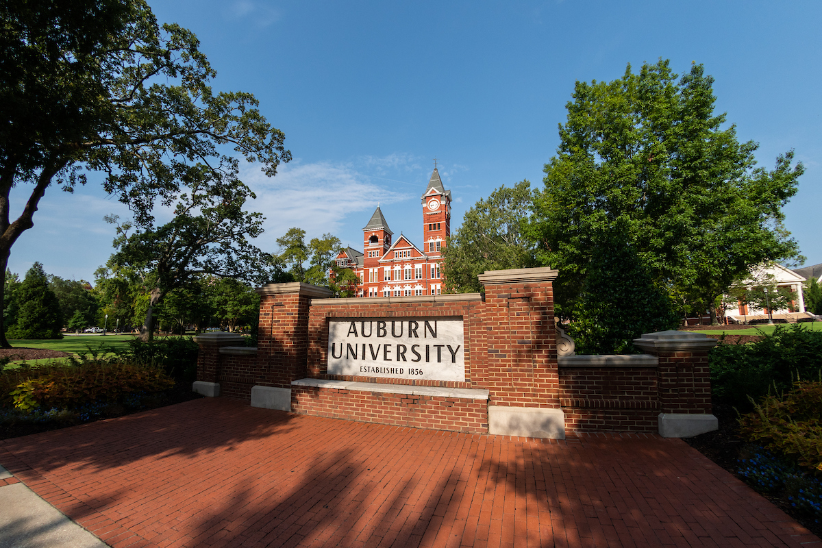 Samford Hall and Auburn University sign