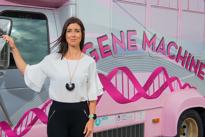 Nancy Merner with "Gene Machine" research vehicle