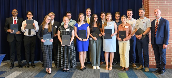 Award winners with Dr. Lorenzo Cremaschi at 2024 Research Symposium awards ceremony