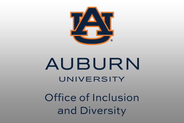 interlocking orange and blue AU logo with text: Auburn University Office of Inclusion and Diversity