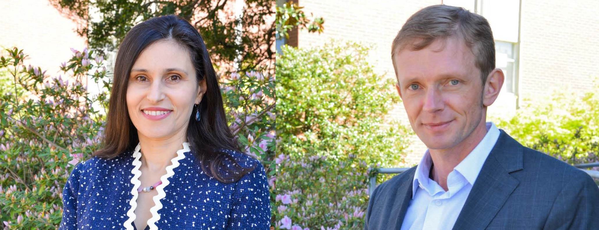 from left: Valentina Hartarska and Denis Nadolnyak, outdoors