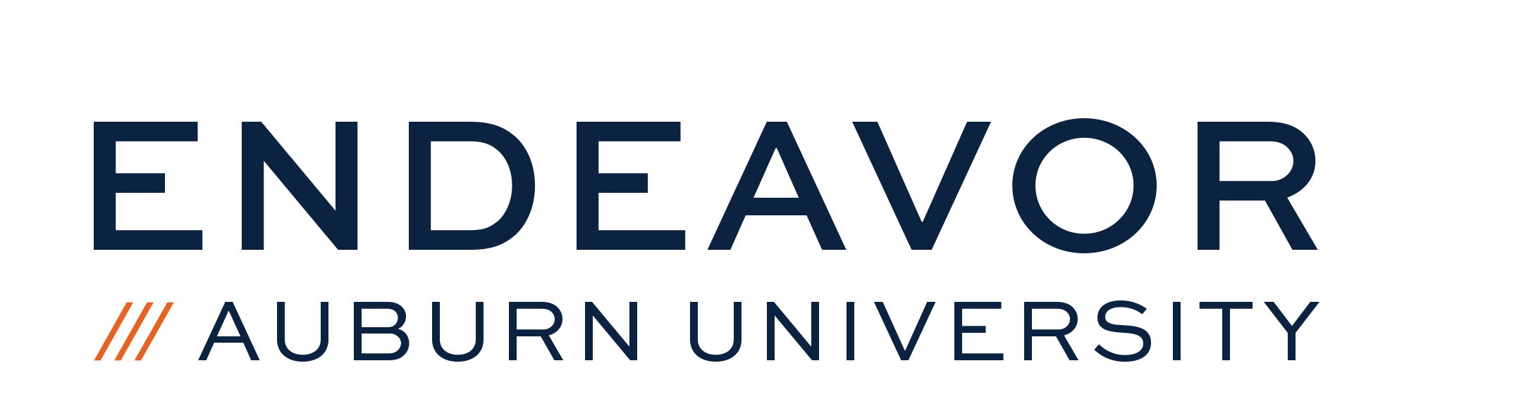 ENDEAVOR Auburn University blue and orange logo graphic