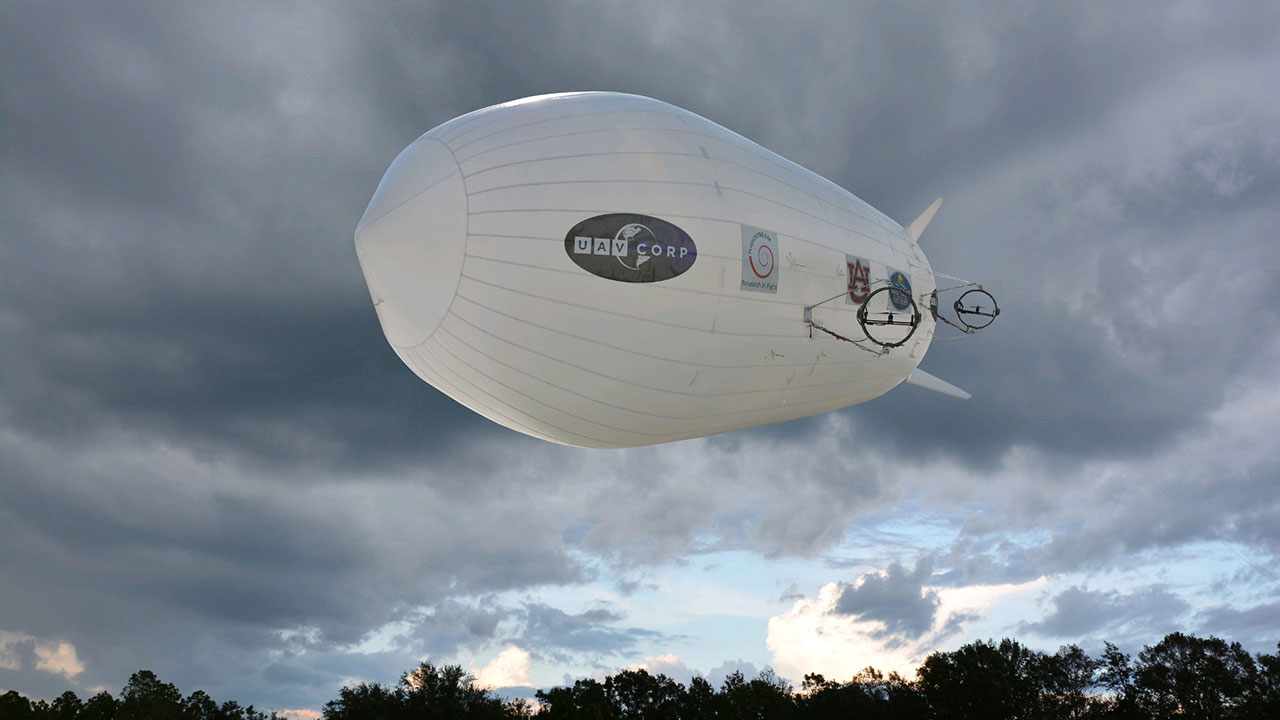 prototype airship in flight