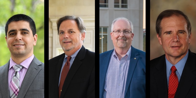 From left, Sa'd Hamasha, John L. Evans, Jeffrey Suhling and George Flowers